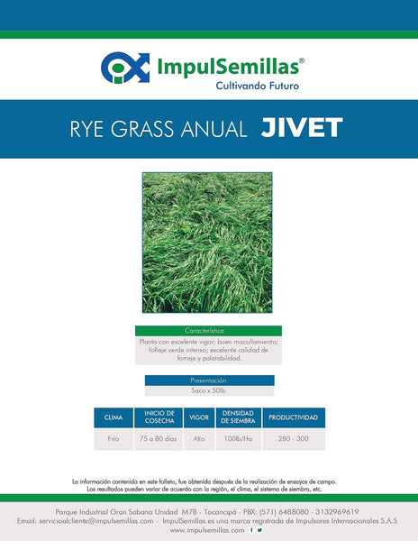 Rye Grass Anual Jivet x 22.7 Kg.