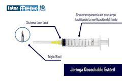 Jeringa desechable estéril de uso veterinario de 20ml con aguja 18G x 1 1/2