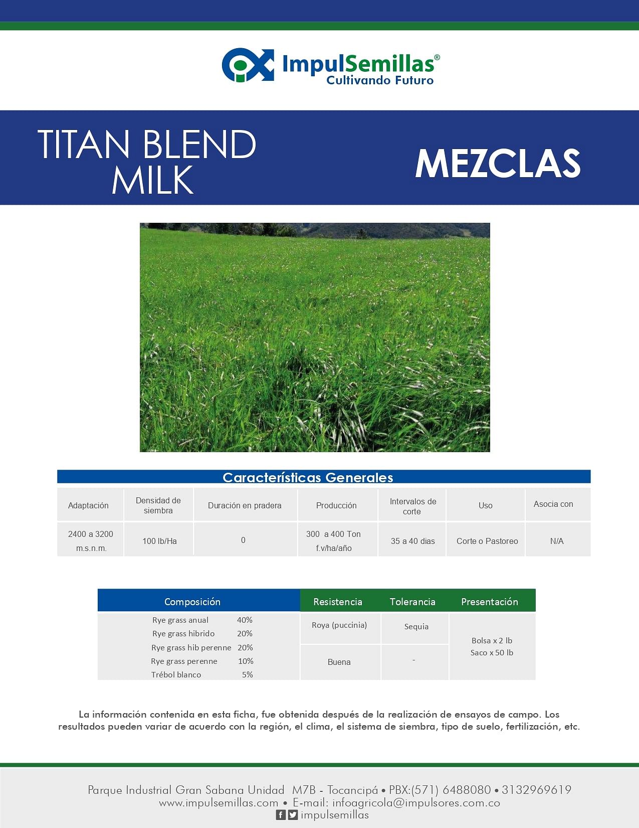 Titan Blend Milk x 22.7 Kg.